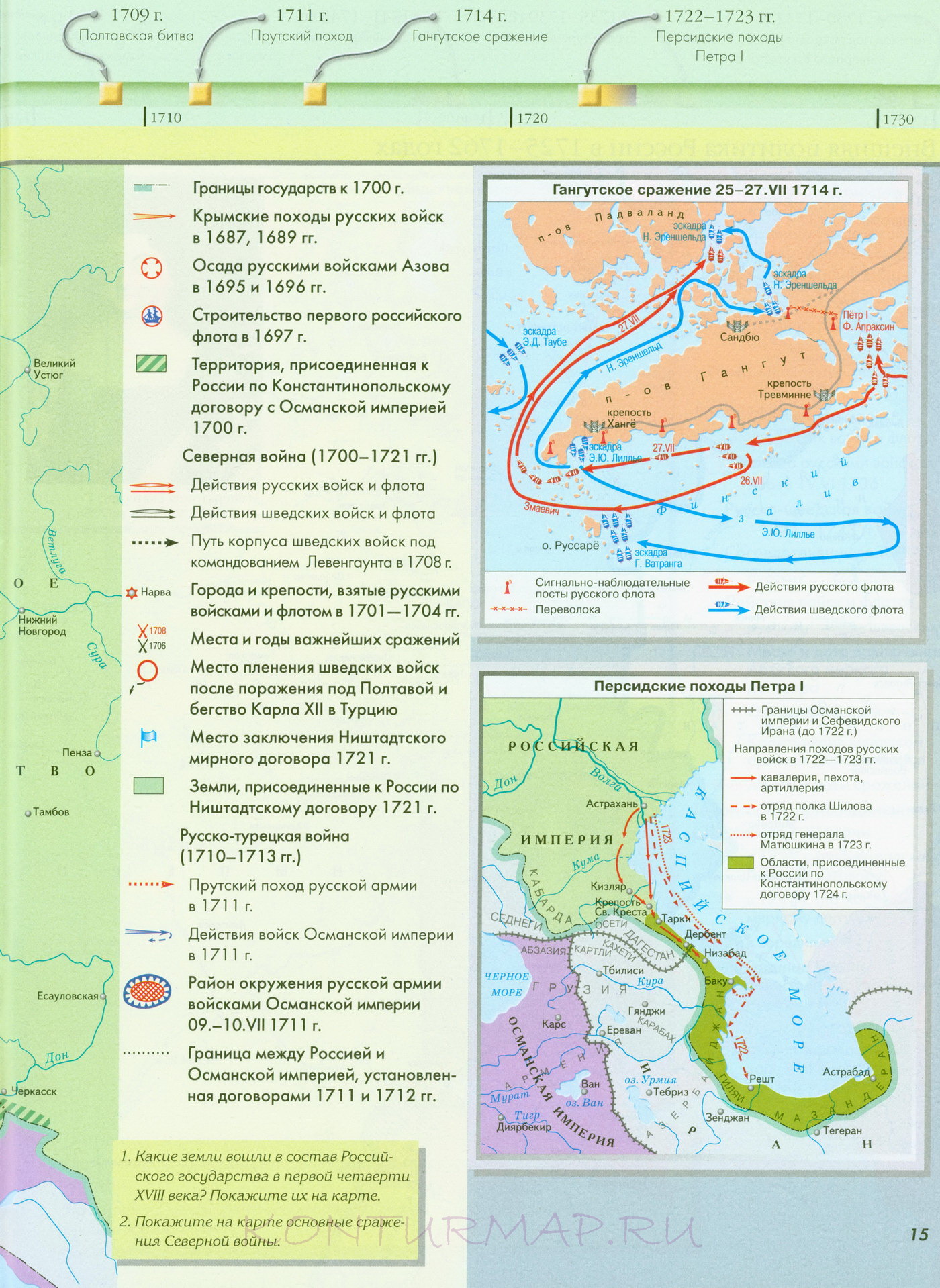Социально экономическое развитие россии в первой половине 18 века контурная карта 8 класс